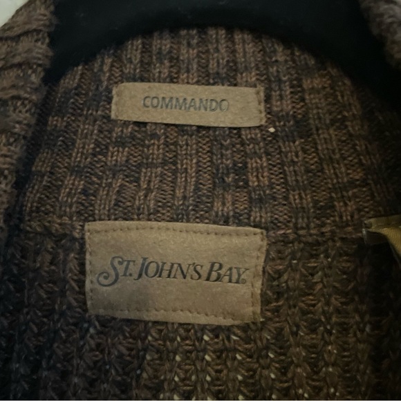 St. John’s Bay mens Commando pullover knit sweater  XL soft cotton winter brown - Picture 4 of 9